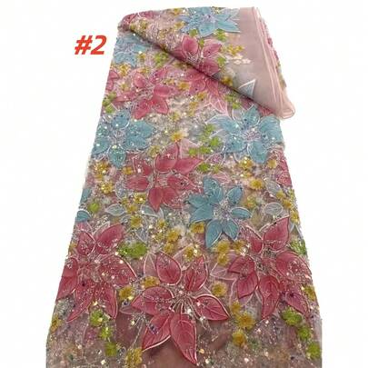 High Quality African Sequin Lace Fabric, Nigerian French Net Lace Fabric, 2026 Wedding Party Garment Sewing Material