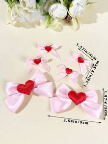 4件套女士时尚心形发夹，百搭甜美可爱优雅双马尾发饰，适合日常通勤、节日聚会、生日派对、观光、摄影等各种场合。送给闺蜜的绝佳礼物。 - 彩色 - 查看 5