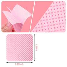 100pcs Cotton Pads, Lint-Free Non-Woven Fabric, Used For Removing Eyelash Extension Glue And Nail Polish - Pink - View 3