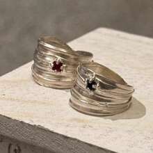 1pc Korean Style High-End Ribbon Knot Wide Ring, Cool Tone - Silver - View 2