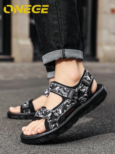 1 Pair Men's Outdoor Beach Sandals, Durable Non-Slip Casual Shoes