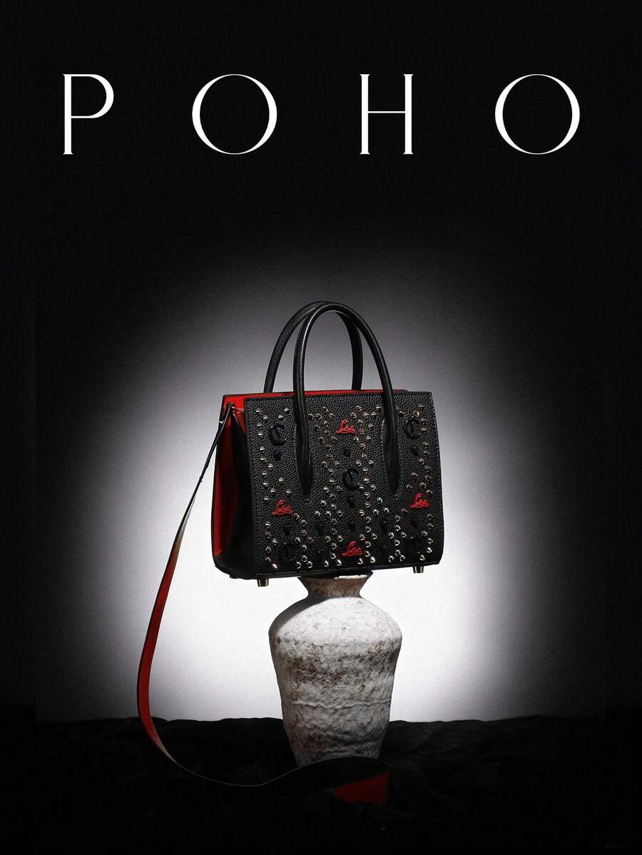 POHO Brand Luxury Women's Handbag Co-Branded Letter Small Tote Bag - CL - Black & Red - Black - View 1