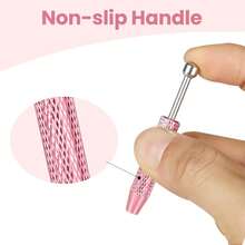 装饰美甲辅助工具穿孔球夹钳爪镊子穿孔辅助笔不锈钢珠宝拾取工具4爪拾取工具粉色芯片拾取器用于拾取小零件 - 彩色 - 查看 3