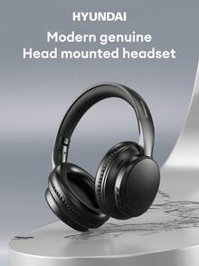 现代HY-T02MAX蓝牙耳机，带便携包，5.4 HIFI高清音质，低音浑厚，精准降噪，内置麦克风，适用于音乐、运动、游戏，低延迟，超长续航，简约商务无线耳机，兼容智能手机和平板电脑。 - 米色+收納袋 - 查看 3