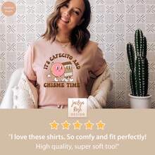 Camiseta Cafecito Y Chisme para Mujeres, Camiseta Latina Es Hora de Cafecito Y Chisme, Regalo Latina, Camiseta Latina, Linda Camiseta Retro Cafecito - Blanco y negro(no personalizable) - Ver 1