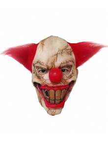 1 pieza Máscara de payaso con cara podrida y demoniaca, adecuada para carnaval, bromas, Halloween - Multicolor - Ver 1