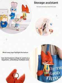 Disney "Zootopia" Cute Cartoon Design Backpack - Judy Pencil Case, Exquisite Appearance, High Quality, Multi-Function Storage Box