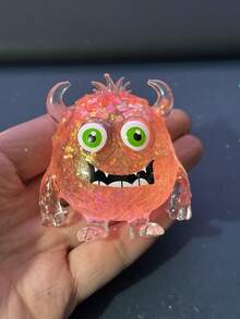 1/4个闪光水晶怪兽，柔软慢回弹，粘性减压玩具，Taba Squishy，旅行便携式指尖挤压玩具，Squisy，适合所有年龄段自闭症儿童，理想的节日礼物，斋月礼物，可爱小玩意，生日礼物，复活节礼物，万圣节礼物，圣诞节礼物，圣诞袜填充物，指尖玩具，儿童派对礼物，蓝色适合男孩，粉色适合女孩，儿童游戏，儿童玩具，男孩游戏，女孩游戏，儿童游戏。 - 彩色 - 查看 10