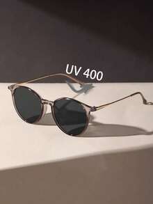 1 Pair Geometric Frame Classic Fashion Women's UV Protection Sunglasses, Suitable For Travel, Parties, Daily Life, Beach And Other Occasions, Can Be Used As Apparel Accessories Or Sunglasses. This All-Match Sunglasses Can Be Matched With Sweaters, Jeans, Sweatpants, Hoodies, Jackets, Dresses And Long-Sleeved Shirts, Fashionable And Versatile, Showing Elegant Elegant. Suitable For Family Outings, Travel Vacations, Summer Beach Vacations And Other Outdoor Activities. - Grey - View 3