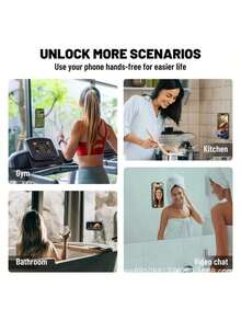 2-In-1 Silicone Suction Cup Phone Grip, Silicone Reusable, Stable Adhesion No Residue, Suitable For Watching Videos, Commuting, Sports - A - View 6