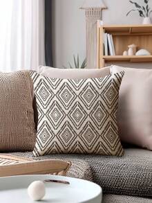 Bộ 4 vỏ gối phong cách Bohemian cổ điển, họa tiết hình học, thiết kế tối giản sang trọng, siêu mềm mại thoải mái, khóa kéo ẩn, có thể giặt máy, vỏ gối trang trí nhà cửa cho ghế sofa, phòng khách, phòng ngủ, không kèm ruột gối. - màu nâu - Xem 6