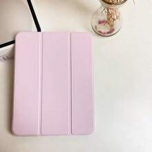 Ốp bảo vệ có chức năng từ tính giúp bật/tắt màn hình, tương thích với iPad, mặt lưng acrylic trong suốt màu hồng siêu mỏng, chống trầy xước và mài mòn, chức năng từ tính thông minh giúp bật/tắt màn hình, tương thích với tất cả các dòng iPad Pro/Air/thế hệ thứ 9/10. - Hồng - Xem 2