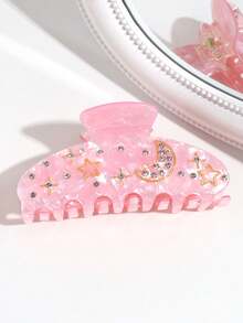 1pc Women's Fashion Elegant Versatile Cute Star & Moon Crystal Hair Clip, Suitable For Daily Wear, Ramadan, Festivals, Parties - Multicolor - View 9