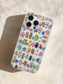 Hand In Hand Animal Print Clear Case Compatible With IPhone 13/11/17/17pro/16/14/15/15pro/15 Plus/15 Promax/7plus/8plus/X/Xs Max/Xr/11pro/12pro/13pro/14pro/12mini/13mini/11promax/12promax/13promax/14promax/14plus/17pro Max/17Air/6/6s Plus/7/8/16Pro/16plus/16promax/Se2/17promax&Compatible With Samsung Galaxy/A54/A14/A12/A13/A15/A32/A33/A24/A52S/S20/S21/S22/S23/S24/S23Plus/S24ultra/S25/A15/A33/A23 - Multicolor - View 4