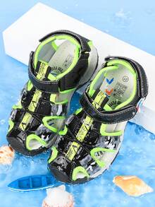 Sandal Air Anak-Anak dengan Ujung Tertutup, Sandal Olahraga Luar Ruangan Ringan untuk Anak Laki-Laki dan Perempuan, Musim Semi/Panas - Hijau - View 15