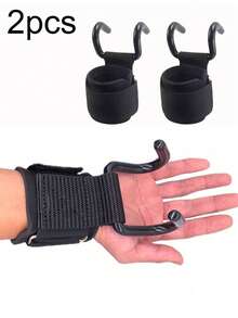 黑色举重护腕，健身深蹲硬拉引体向上腕钩，徒手健身器材，力量训练，无需拉伸即可增强握力，礼品推荐，情人节礼物，送给男友/女友的礼物，送给父母的礼物，送给朋友的礼物，送给同事的礼物，送给宠物爱好者的礼物，送给旅行者的礼物，送给居家/办公人员的礼物 - 黑色 - 查看 13