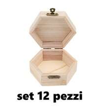 OISE ART STORE Set 12 Scatoline In Legno Decoupage Portagioie Scatola Cofanetto Esagonali - - Multicolore - Visualizzare 1