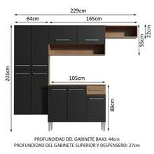 Cocina Integral Completa Modular Madesa Emilly 229cm Color Marrón/Negro - Marrón y Negro - Ver 4