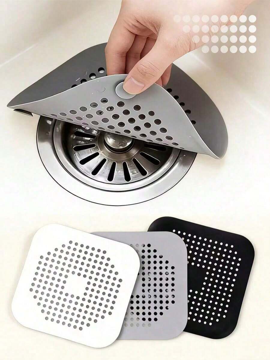 1/2/3pcs Silicone Hair Catcher And Drain Stopper, Prevent Clogging And Odor, Household Essential, Suitable For Christmas, Halloween, Thanksgiving And Other Holidays - 多色 - 查看 1