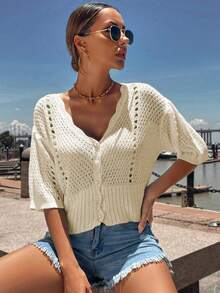 Áo khoác cardigan nữ thanh lịch, thích hợp cho Giáng sinh, Lễ Tạ ơn, Năm mới, kiểu dáng lãng mạn đặc trưng của Pháp, chất liệu dệt kim dày dặn, nhẹ nhàng, màu trơn, phong cách thường ngày, dễ thương, thích hợp cho mùa hè. - Màu be - Xem 7