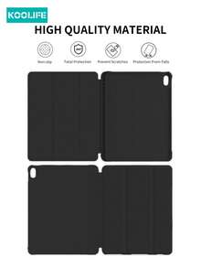 Koolife 1pc Quadrangular Anti-Drop Tri-Fold Tablet Protective Case, Auto Wake/Sleep, Pencil Slot, Minimalist/Casual/ Compatible With Ipad 10th Gen 10.9", IPad 10.2" 7/8/9th Gen, IPad Air 1/2/3/4/5 10.9", IPad Pro 11" 18/20/21/22, IPad Pro 12.9" 18/20/21/22, IPad Mini 4/5/6 - Black - View 7