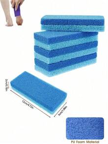 1/3/5件装蓝色专业足部磨砂石去角质锉，用于去除足部老茧和死皮，足部护理修脚工具，沙龙足部磨砂垫，摩擦板，男女通用修脚去角质工具，双面磨脚锉，磨砂石，足部磨砂器，用于家庭个人清洁和手足护理工具 - 藍色 - 查看 4