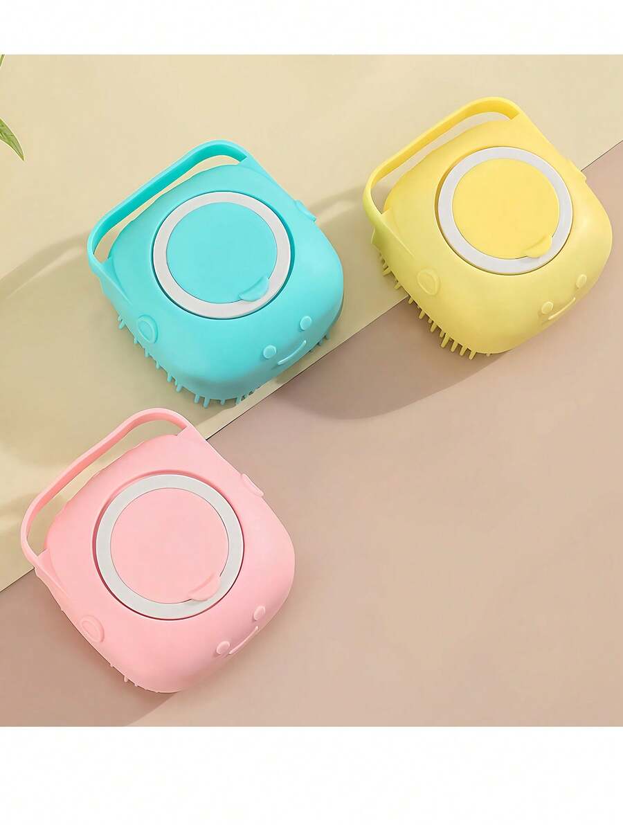 Silicone Pet Bathing Brush, Suitable For Dogs, Cats And Puppies, Silicone Bathing Massage Brush, Pet Cleaning And Grooming Silicone Bathing Brush - Multicolor - View 1