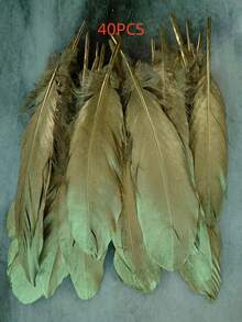 10/40/100 pezzi Piume naturali dorate di oca fatte a mano, lunghe 15-20 cm, adatte per artigianato fai-da-te, decorazioni per matrimoni, cosplay, ali di angeli, fatine e altro ancora. - Multicolore - Visualizzare 13