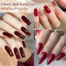 MEET ACROSS 6件套裸色、粉色、红色、闪光凝胶指甲油套装,可卸式UV/LED凝胶指甲油套装,适合美甲、DIY美甲沙龙、居家使用,女士礼物 - 彩色 - 查看 9