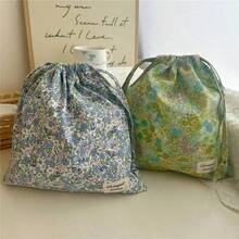 1 chiếc túi vải hoa văn cổ điển có dây rút, túi đựng đồ, túi đựng đồ lót, túi du lịch. - Nhiều màu - Xem 5