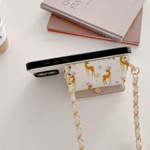 1pc Elegant Cute Deer Pattern Faux Leather Card Holder Crossbody Wallet Phone Case Suitable Compatible With Apple 17, 16e, 16, 15, 14 Plus, 13, 12, 11 Pro Max, Multi-Functional Protective Cover - Deer 19 - View 6