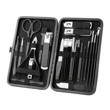 Stainless Steel Nail Clipper Set, Nail Trimmer, Eyebrow Scissors, Tweezers, Ear Pick, Beauty Tool Kit - Black - View 7