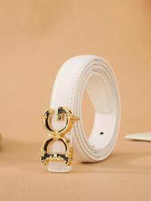 女士字母扣休闲时尚腰带，百搭韩版裤带 - 彩色 - 查看 6