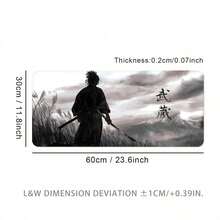 Mousepad de Aquarela Samurai - Tapete de Teclado e Mouse de Tamanho Grande, Pode Ser Usado como Protetor de Mesa, Tapete de Estudo ou Tapete de Teclado. Múltiplos Tamanhos Disponíveis, 15,7*35,4 Polegadas (40*90 Cm). Um Presente de Aniversário e Feriado Ideal - Este Tapete de Teclado de Computador e Laptop é Adequado para Jogadores, Trabalhadores de Escritório e Estudantes. A Frente Apresenta um Material Suave e Macio de Alta Qualidade para um Toque Confortável - B - Visão 17