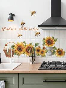 1PC- Wallpaper -[Plants And Flowers]Decorations Home Office Self-Adhesive Wallpaper Removable Wall Stickers For Wall Decor Living Room, Living Room Decor, Bathroom Window Toilet Stickers –Wall Decor For Dining Room Kitchen Wall Art Bedroom Decor Decor - PVC Self-adhesive - View 10