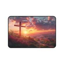 Sunset Cross Desk Mat: Religious Christian Mouse Pad - Size - View 6