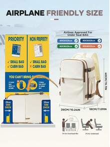 Ryanair Cabin Bag - Travel Backpack, Meets Ryanair Size Requirements, Dimensions 40x30x20 Cm, Can Be Used As Cabin Backpack/Carry-On Bag/Short Trip Backpack, Easily Fits Under Seat, Fits 14-Inch Laptop, Lightweight Commuter And School Backpack, Fashionable Laptop Bag, Short Business Travel Luggage, Unisex Solid Color, Travel/Trolley/Flight Approved Airplane Backpack, Laptop Backpack Gift For Men & Women - Multicolor - View 4