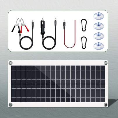 ZGZXSEXHZ 10W Flexible Solar Panel, Lightweight Foldable Monocrystalline Silicon Solar Charger, Suitable For 18V Battery, Camping, RV, Boat, Outdoor Power Supply