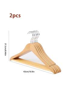 8件套木质衣架，带防滑杆 - 360°旋转挂钩，无缝衬衫西装收纳衣架，适用于酒店、卧室、衣柜 - 卡其色 - 查看 9