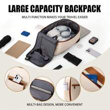Mochila de cabina Wizz Air Ryanair 40x20x30cm - Compartimento para portátil de 14", incluye bolsas de compresión al vacío y juego de bomba manual, compartimento para zapatos, adecuado para viajes cortos, equipaje de mano, equipo de viaje compacto - Multicolor - Ver 8