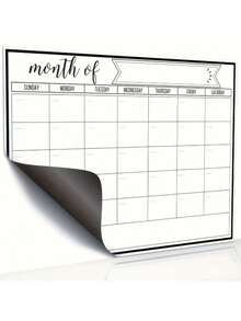 1个磁性冰箱白板留言板，包含可擦写软白板贴纸，月度厨房计划设计，适用于厨房、冰箱、家庭门上可书写留言板 - A - 查看 9