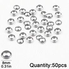 50/100/200pcs Stainless Steel Seamless Bead Caps, DIY Jewelry Making, Handmade Beading Craft Supplies - DIY - View 11