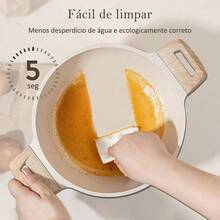 Sartenes Antiadherentes 10 Piezas, Bateria de Cocina, Juego de Sartenes de Induccion, Juego de Ollas y Sartenes, Fcil Limpieza, con Sartenes y Cacerolas, Granito Blanco - Granito blanco - Ver 5