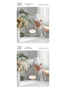 1PC PET 500ml Clear Continuous Fine Mist Spray Bottle, Large Capacity Leak-Proof Refillable Empty Sprayer For Salon Hair Care, Home & Daily Cleaning Use - 容量 - 查看 5