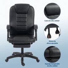 Silla Gamer Negra - Soporte Lumbar Ergonómico para Sesiones Largas de Gaming y Trabajo - Negro - Ver 6