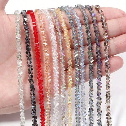 1 pieza de cuentas de cristal triangulares de 4 mm, 120 piezas/cuerda de cuentas de cristal de colores para pulsera, collar, colgante, accesorios hechos a mano, cadena de teléfono, adorno de bolso
