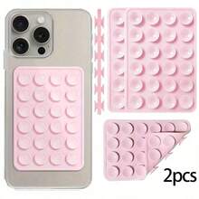 2pcs Silicone Anti-Slip Suction Cup, Double-Sided Silicone Suction Pad, Phone Anti-Slip Sticker, Phone Power Bank Back Suction Sticker - Multicolor - View 7