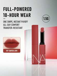 NARS Powermatte唇膏 #107 Tainted Love 1.5克/0.05盎司 | 强效哑光唇色，高显色度 | 轻盈舒适，持久显色 | 不拔干的丝绒哑光妆效 | 顺滑易涂，色彩鲜艳 | 多款大胆色号可选 | 适合日常或特殊场合的唇妆 - 107 Tainted Love - 查看 1