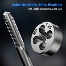 12pcs Metric Hand Tap And Die Set - M3-M12 Thread Plug Gauge Straight Flute Taps, Metal Thread Processing, Thread Cutting Tools, Suitable For Internal And External Thread Processing, Household Essential - One Size - View 5