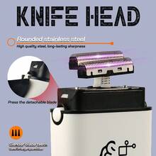 BRDCLIP 专业电动剃须刀 10000RPM 可充电式胡须修剪器 高速往复式剃须刀 男士胡须剃须刀 BRD-609+BRD-107 - 彩色 - 查看 5